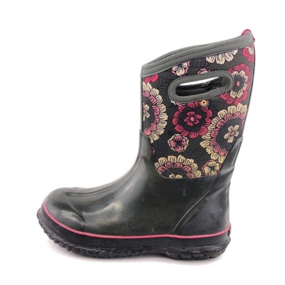 Bogs Classic Pansies Rubber Handle Rain Snow Boots Kids 6 - Picture 1 of 16